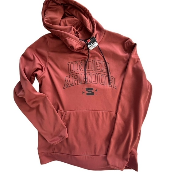 Under Armour Other - Under Armour Logo Loose Cold Gear Hoodie Rust Brown Men’s Large Kangaroo Pocket